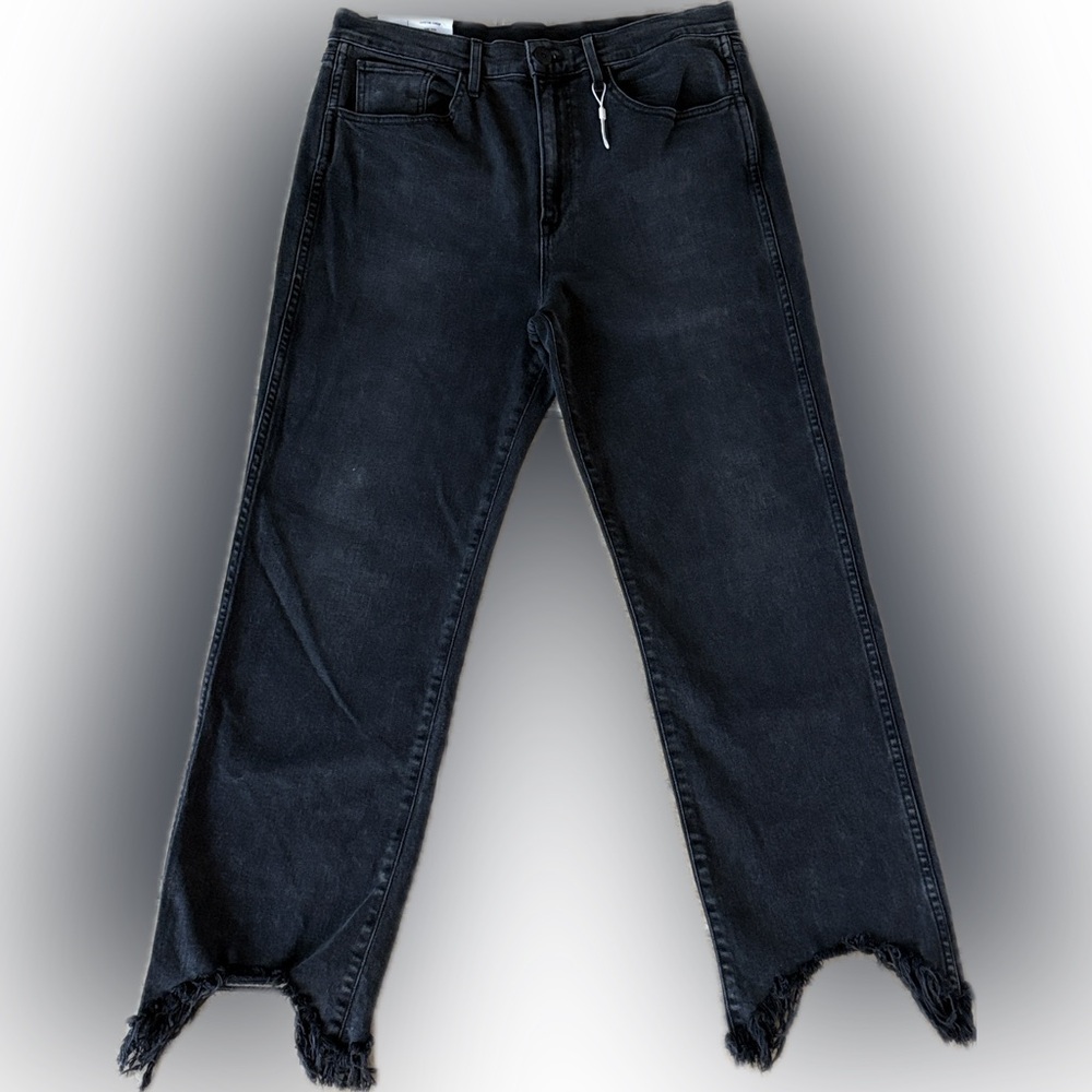 3x1 NYC Austin Crop Jeans black stretch denim high-rise straight leg jeans 32